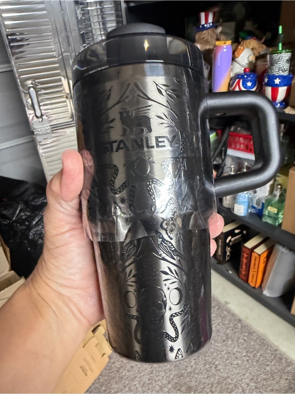 Stanley Black Deadley Demask Stainless Steel Travel Mug with Handle